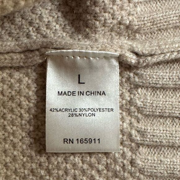 Grace + Karma Tan Turtleneck Sweater with Fringe Detail - Picture 5 of 7